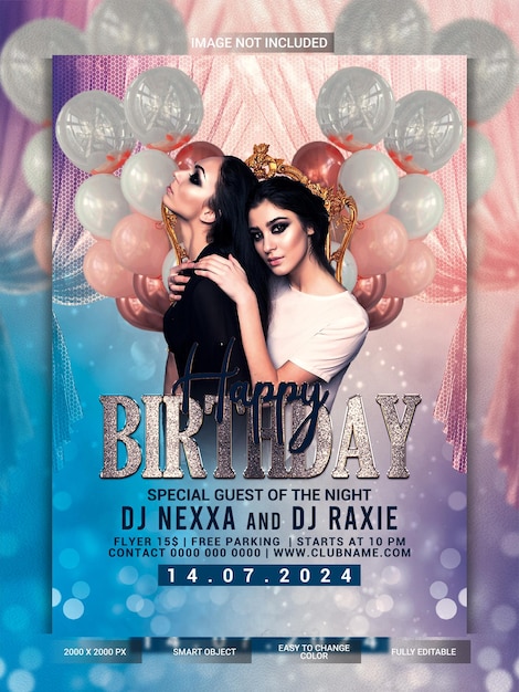 Birthday celebration party flyer