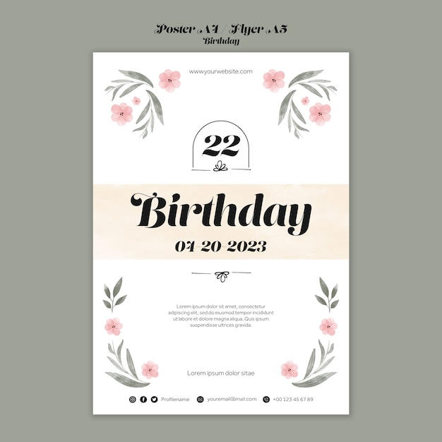 PSD birthday celebration  poster template