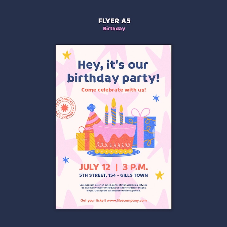 PSD 생일 축제 포스터 템플릿