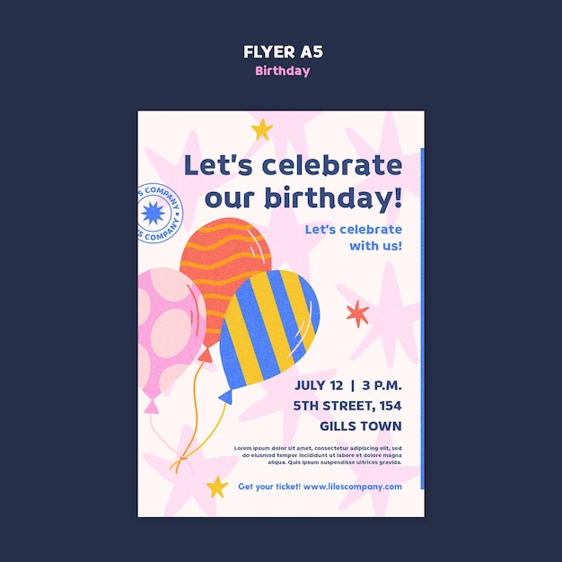 PSD birthday celebration  poster template