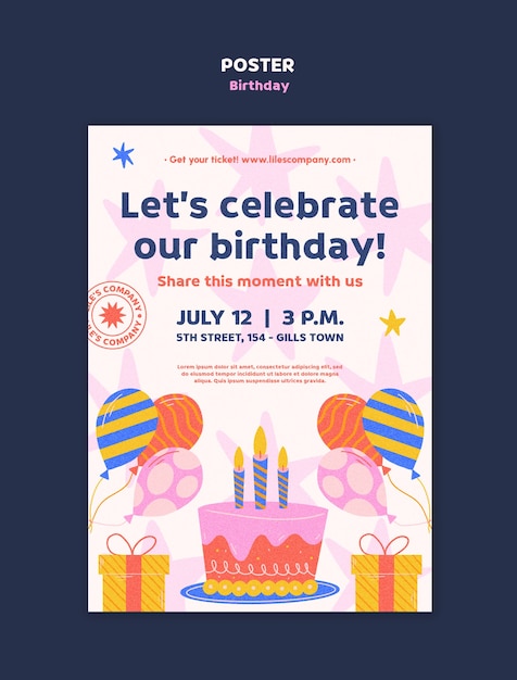 PSD birthday celebration  poster template