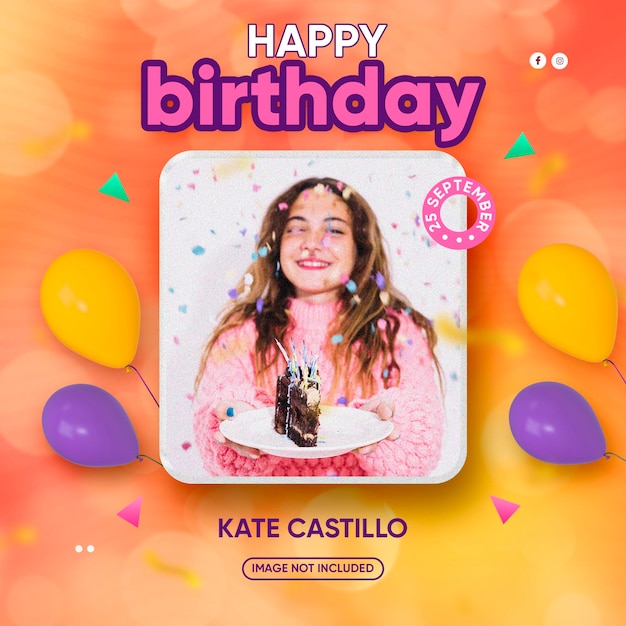 birthday celebration social media post template
