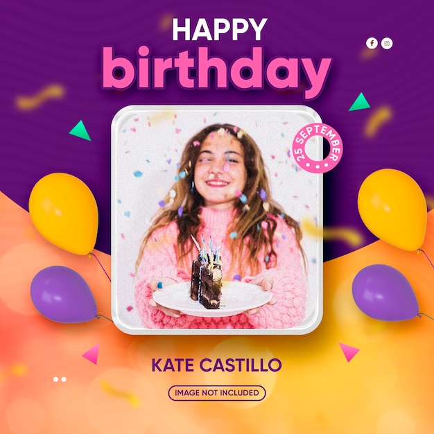 birthday celebration social media post template
