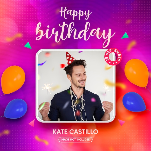 birthday celebration social media post template