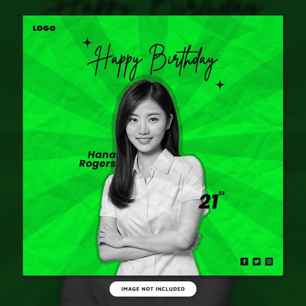 생일 축하 소셜 미디어 게시물