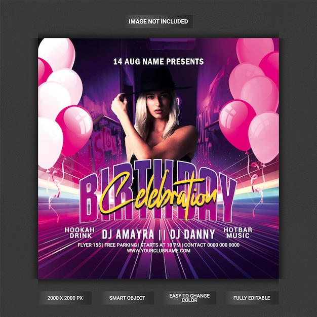 birthday celebration social media poster