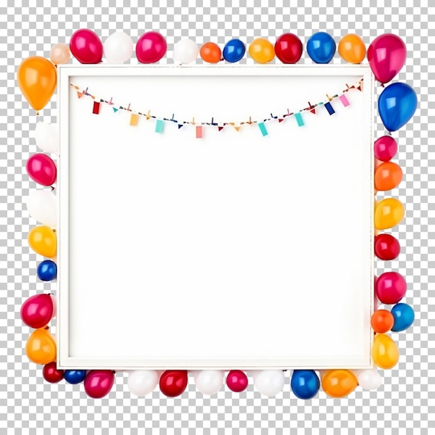 PSD birthday collage frame balloons colorful polka collage templates isolated on transparent background