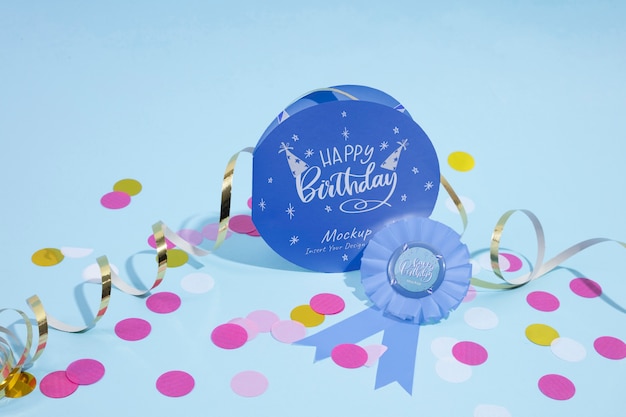 Birthday colorful invitation mockup