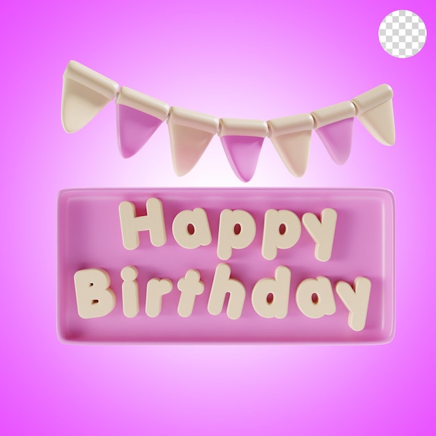 Birthday flag in pink theme