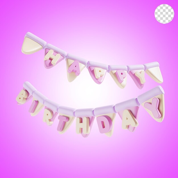 Birthday flag in pink theme