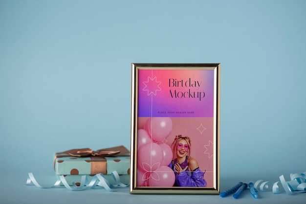 PSD birthday frame mock-up design