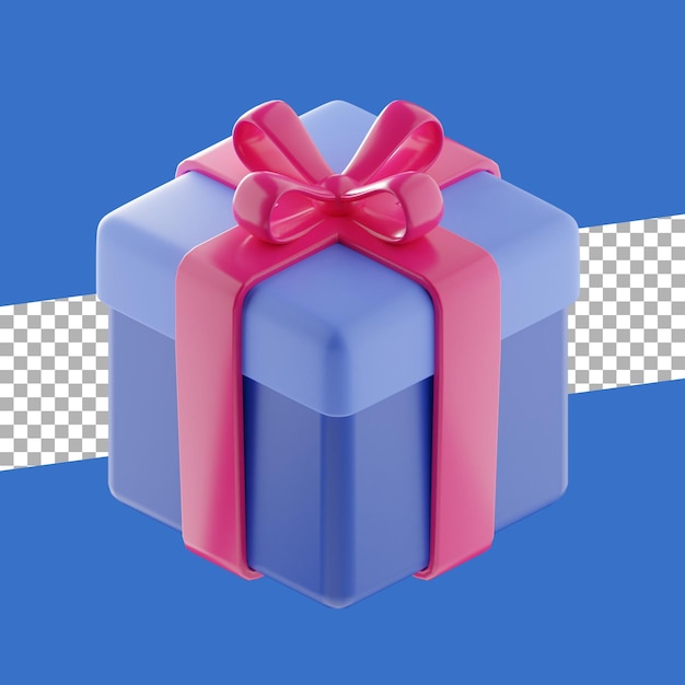 PSD illustrazione 3d del regalo di compleanno
