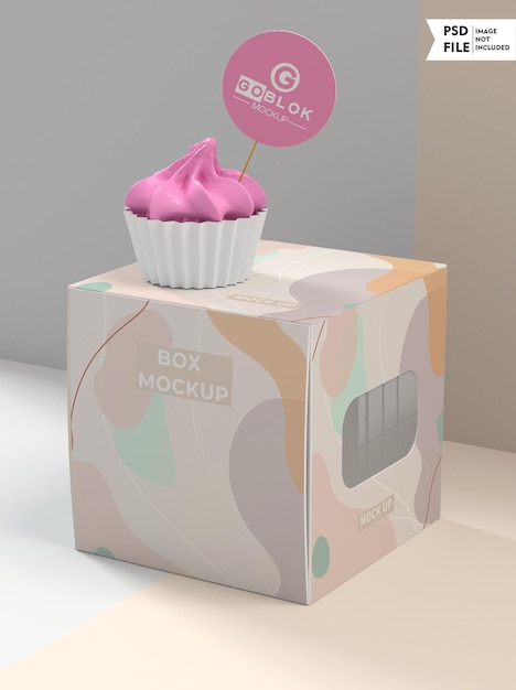 Birthday gift box with ice cream