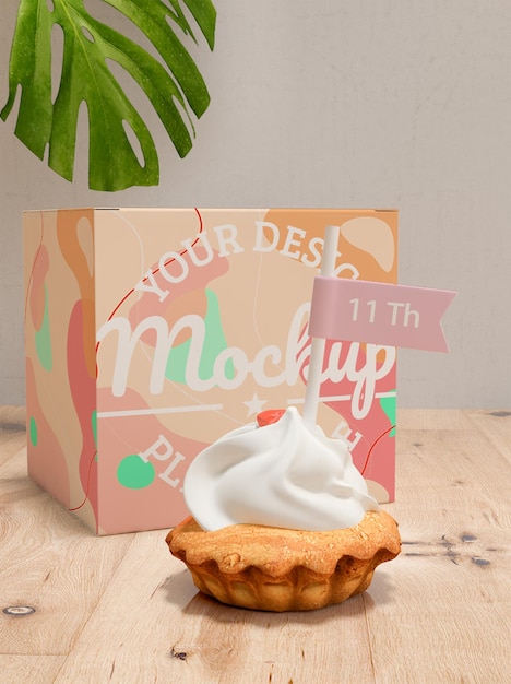 Birthday ice cream mockup design