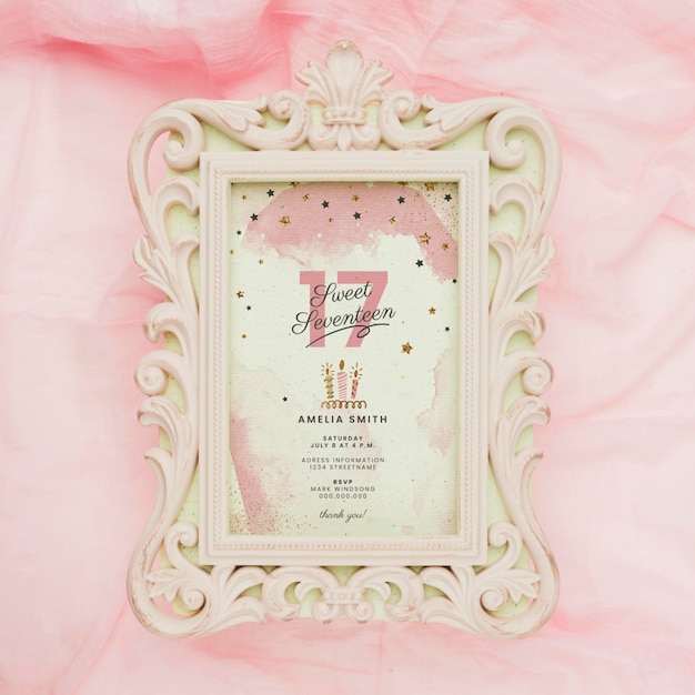 PSD birthday invitation concept mock-up