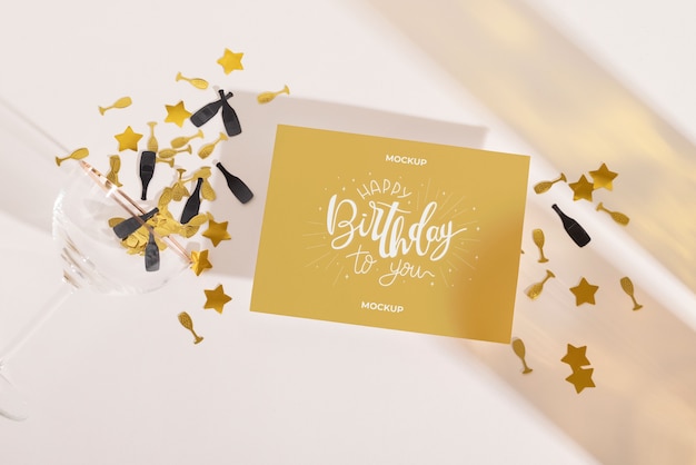 Birthday invitation mockup design