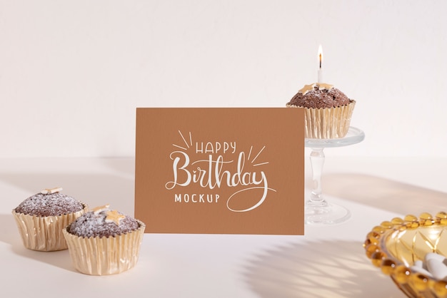 PSD birthday invitation mockup design