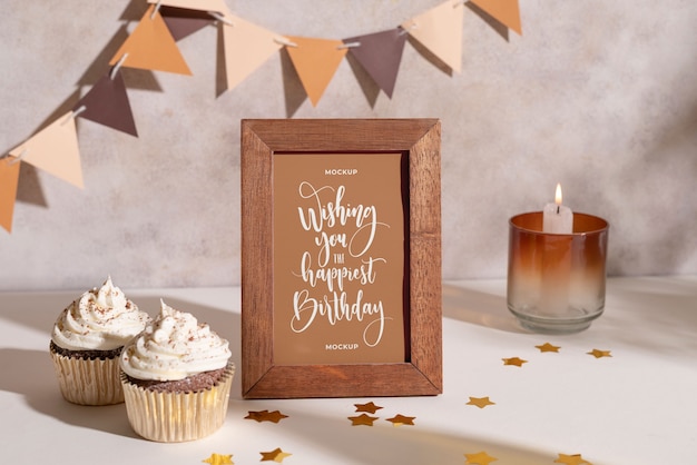 Birthday invitation mockup design