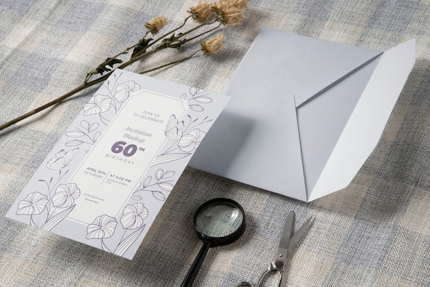 PSD birthday invitation mockup