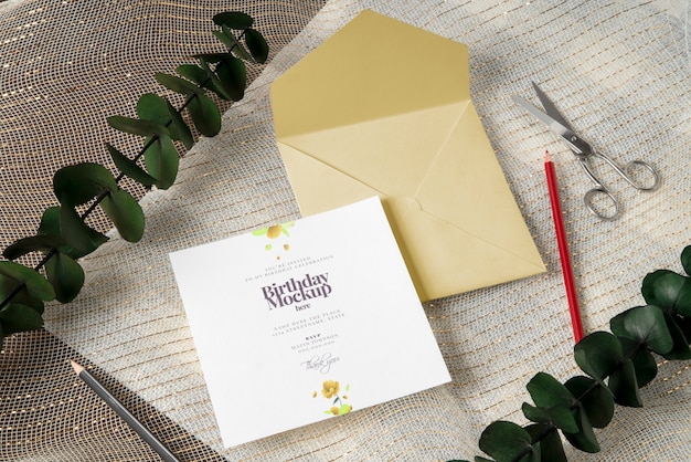 PSD birthday invitation mockup