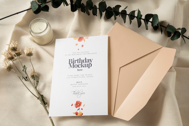 Birthday invitation mockup