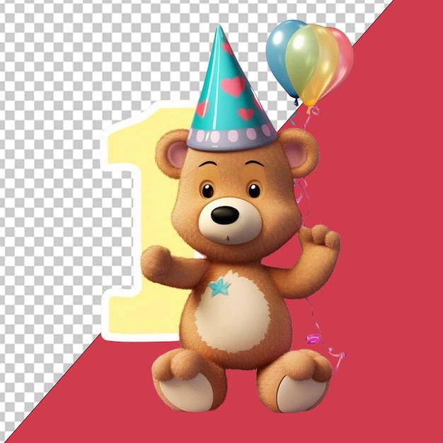 Birthday joy with cute bear