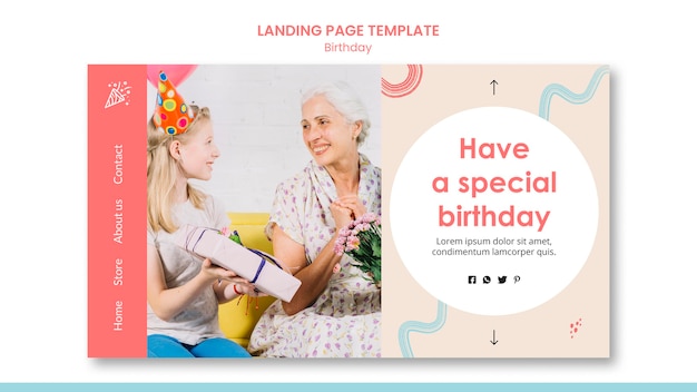 PSD birthday landing page