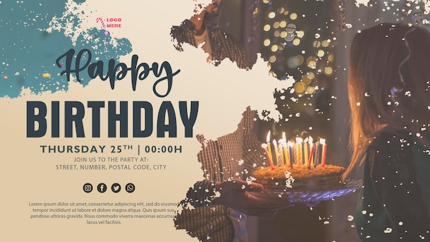 PSD birthday love banner template