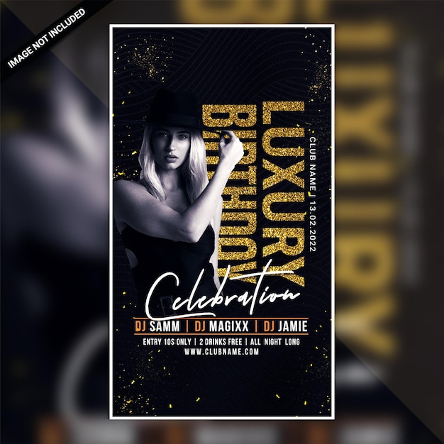 PSD birthday night club party flyer or social media post template