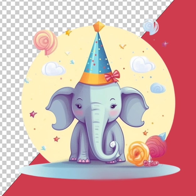 PSD a birthday parade with elephants