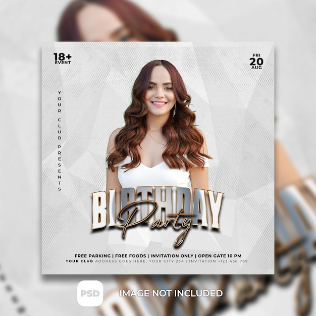 Birthday Party DJ Poster Template