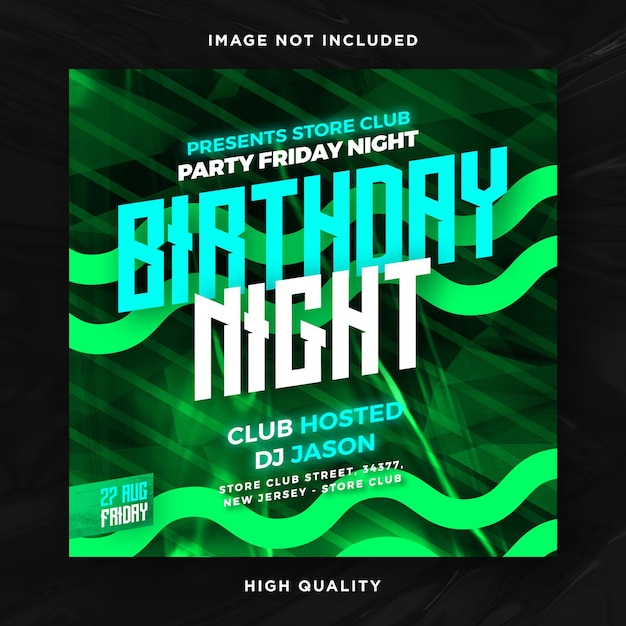 PSD birthday party flyer design