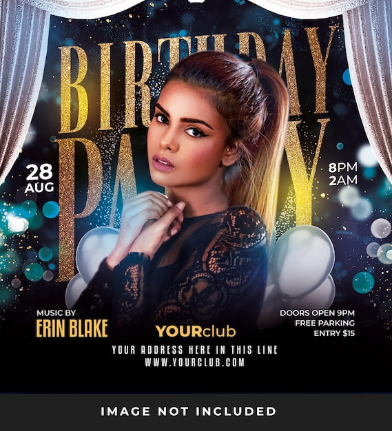 PSD birthday party flyer psd template