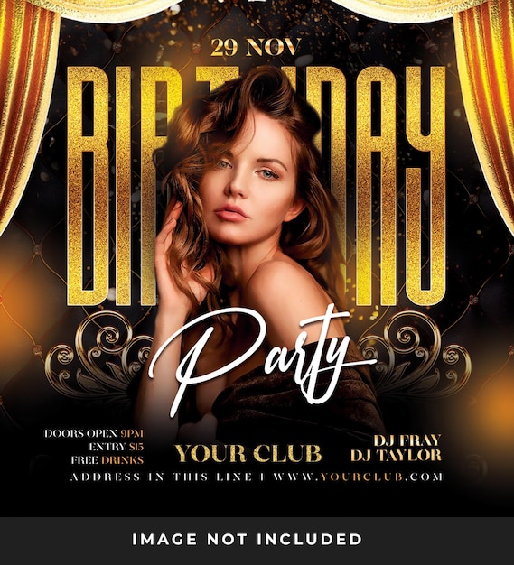 PSD birthday party flyer psd template