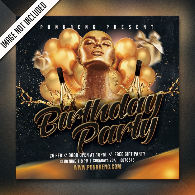 Birthday party flyer psd