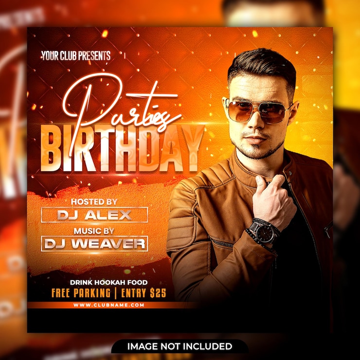 PSD birthday party flyer