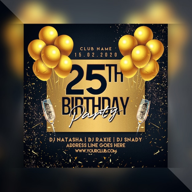 PSD birthday party flyer