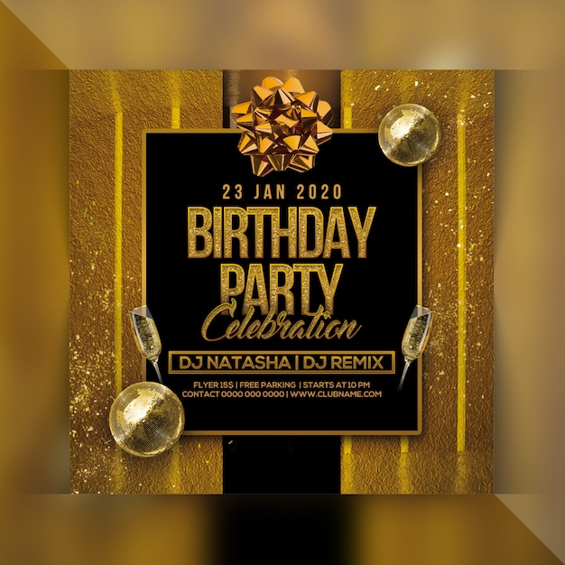 PSD birthday party flyer