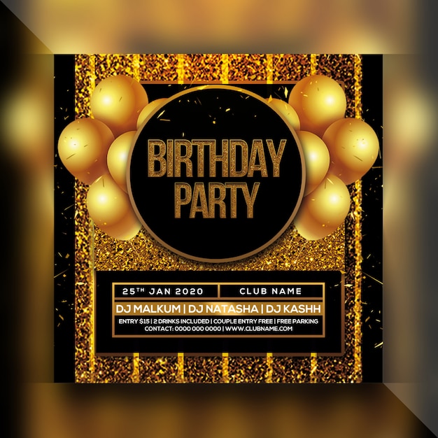 PSD birthday party flyer