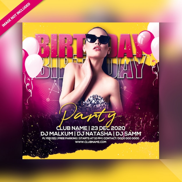 PSD birthday party flyer