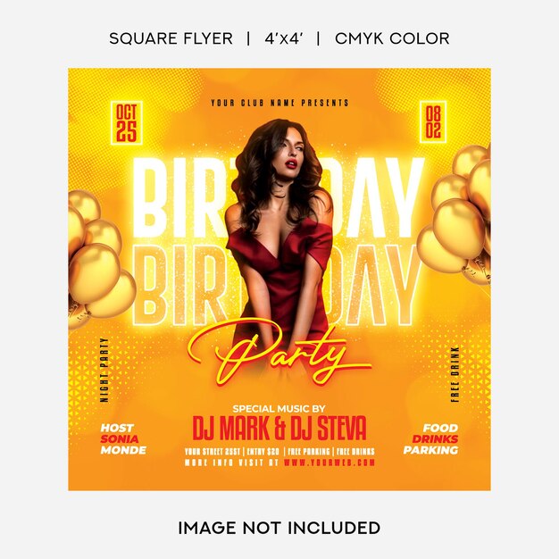 PSD birthday party flyer