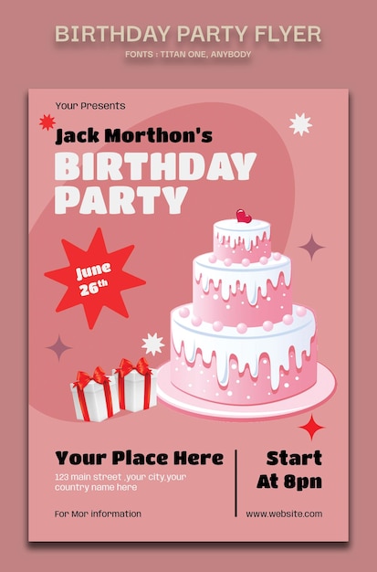 Birthday party flyer