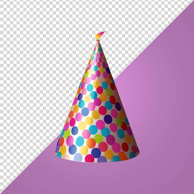 PSD birthday party hat on transparent background