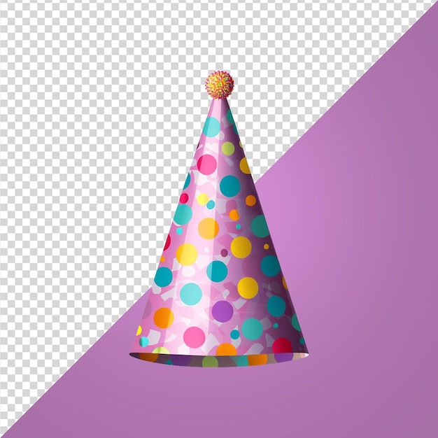 Birthday party hat on transparent background