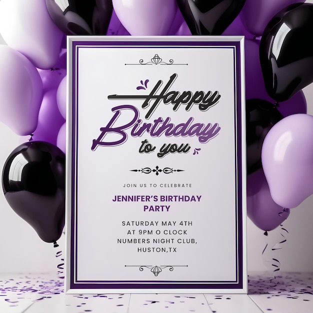 Birthday party invitation flyer template