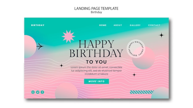 PSD birthday party landing page template