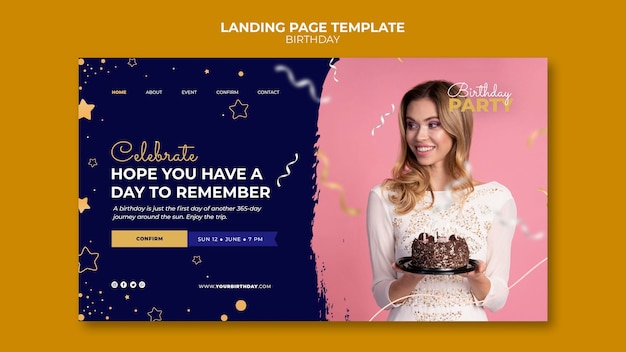 Birthday party landing page