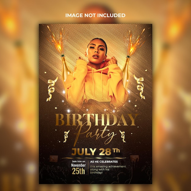 PSD birthday party psd flyer design template