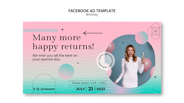 PSD birthday party social media promo template