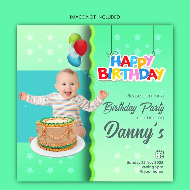 PSD birthday template design